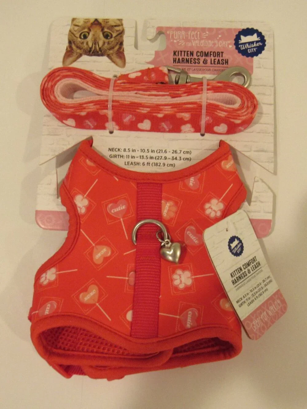 NEW KITTEN/SMALL CAT COMFORT HARNESS WITH MATCHING LEASH